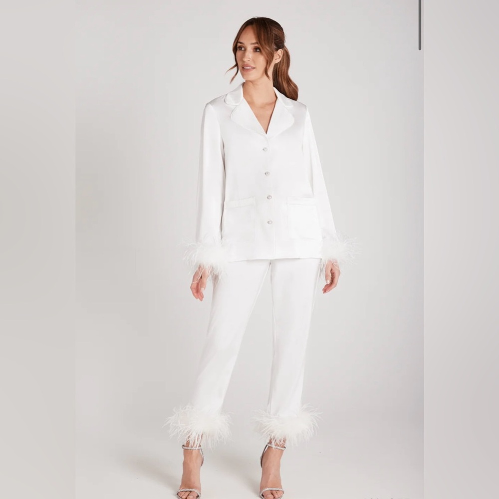 Nadine Merabi Darcie White Pajama Set